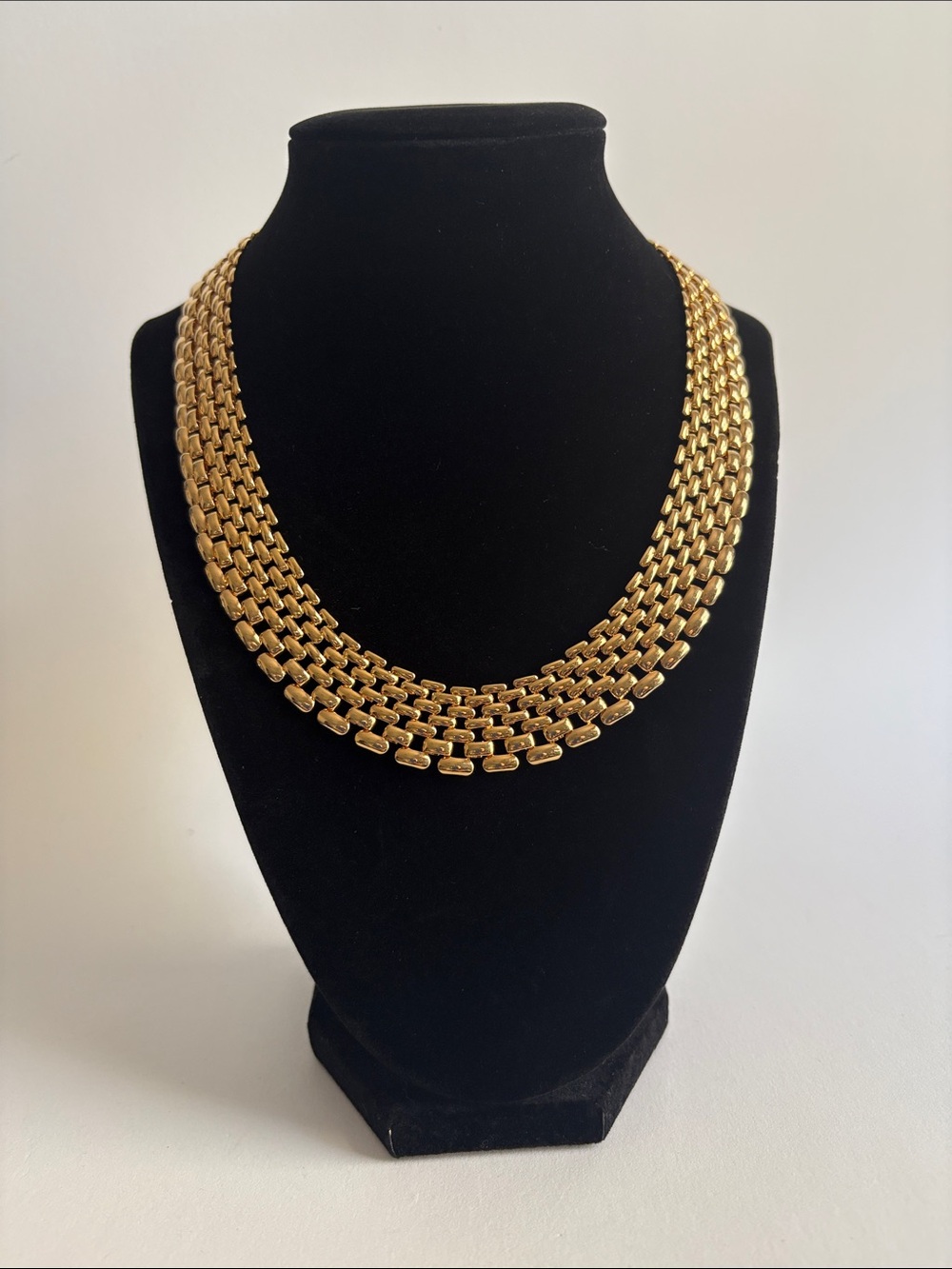 Gold Multi Row Link Necklace Layered Statement Women Jewelry